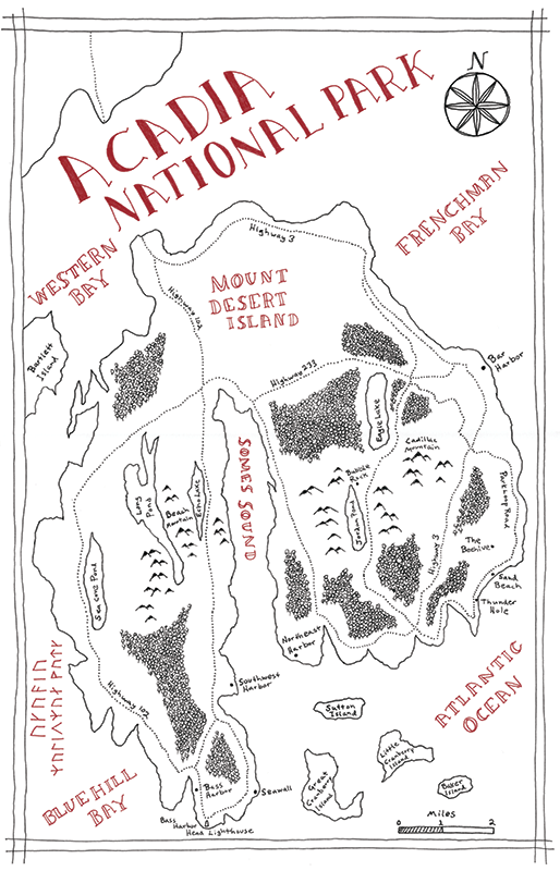 Acadia National Park Tolkien map