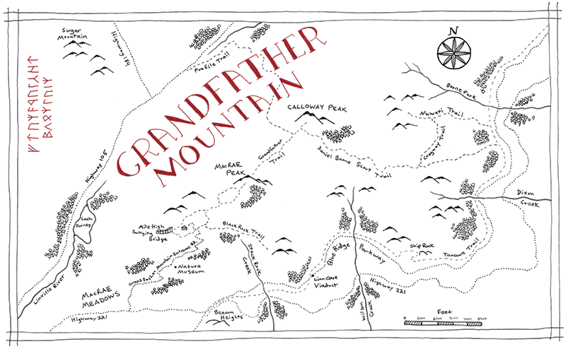 Grandfather Mountain State Park Tolkien map