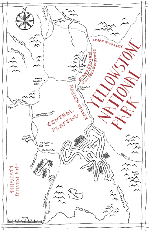Yellowstone National Park Tolkien map